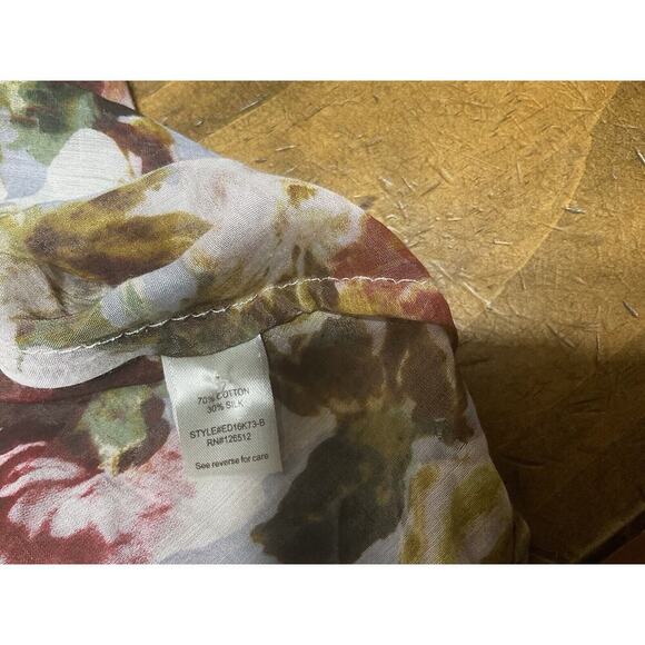 Aratta Silent Journey Silk Blend Floral Button Front Flowy Tunic Top Size Small - Picture 10 of 13